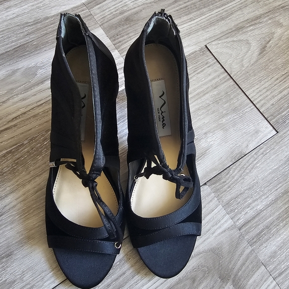 Nina Cherie Illusion Sandal Heel Sz: 7.5 - Black - Picture 10 of 16